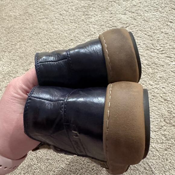 Josef Seibel Dark Navy Blue Leather Ankle Booties Size 37 / US Women's Size 6.5 - Picture 6 of 12